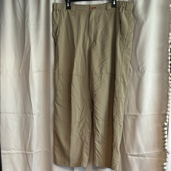 ORVIS Trout Bum Men's Tan Nylon Pants Size Large - Picture 1 of 3